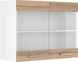 Vicco R-Line Universele hangkast – 80 cm met glazen deuren Sonoma met glazen deuren