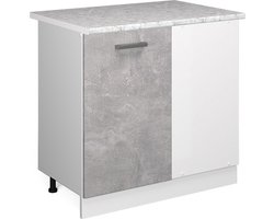Vicco R-Line Universele hoekkast – 86 cm met deur, met werkblad Beton