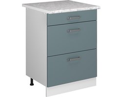 Vicco R-Line Universele onderkast – 60 cm met laden Blauw-grijs met laden