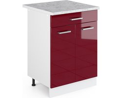Vicco R-Line Universele onderkast – 60 cm met laden Bordeauxrode hoogglans