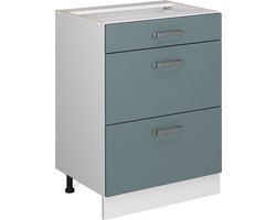 Vicco R-Line Universele onderkast – 60 cm met laden, zonder werkblad Blauw-grijs met laden, zonder werkblad