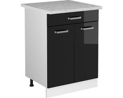 Vicco R-Line Universele onderkast – 60 cm met laden Zwart hoogglans