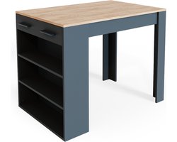 Vicco Repose Eetkamertafel – 67 x 100 cm Antraciet/gouden eik