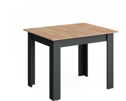 Vicco Repose Eettafel – 100 x 80 cm Uitschuifbaar Antraciet/gouden eik