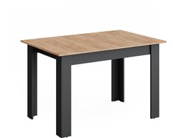 Vicco Repose Eettafel – 160 x 80 cm Uitschuifbaar Antraciet/gouden eik