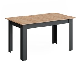 Vicco Repose Eettafel – 180 x 80 cm Uitschuifbaar Antraciet/gouden eik