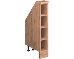 Vicco Rion Kast voor schuine wand – 15 x 81.6 cm met 4 compartimenten Krachtige eik goud