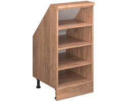 Vicco Rion Kast voor schuine wand – 40 x 81.6 cm met 4 compartimenten Krachtige eik goud