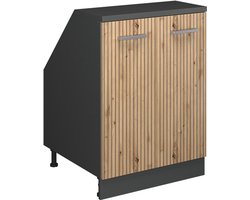 Vicco Rion Kast voor schuine wand – 60 x 81.6 cm met 2 deuren, kastromp 60 cm diepte Artisanaal eiken