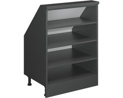 Vicco Rion Kast voor schuine wand – 60 x 81.6 cm met 4 compartimenten Antraciet