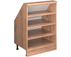 Vicco Rion Kast voor schuine wand – 60 x 81.6 cm met 4 compartimenten Krachtige eik goud