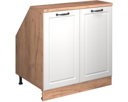 Vicco Rion Kast voor schuine wand – 80 x 81.6 cm met 2 deuren, kastromp 60 cm diepte Wit Landhuis