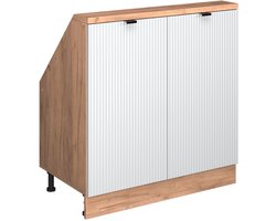Vicco Rion Kast voor schuine wand – 80 x 81.6 cm met 2 deuren Witte golf