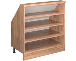 Vicco Rion Kast voor schuine wand – 80 x 81.6 cm met 4 compartimenten Krachtige eik goud