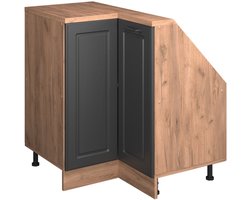 Vicco Rion Kast voor schuine wand Hoekkast – 75.6 x 81.6 cm met 1 deur Antraciet Landhuis/Goud Kraft Eik