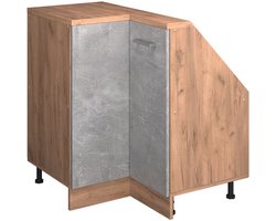 Vicco Rion Kast voor schuine wand Hoekkast – 75.6 x 81.6 cm met 1 deur Beton/gouden eik