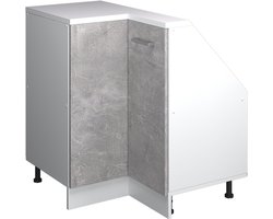Vicco Rion Kast voor schuine wand Hoekkast – 75.6 x 81.6 cm met 1 deur Beton/Wit