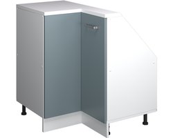 Vicco Rion Kast voor schuine wand Hoekkast – 75.6 x 81.6 cm met 1 deur Blauw-grijs/wit