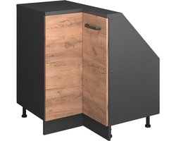 Vicco Rion Kast voor schuine wand Hoekkast – 75.6 x 81.6 cm met 1 deur Eik goud/antraciet