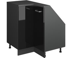 Vicco Rion Kast voor schuine wand Hoekkast – 75.6 x 81.6 cm met 1 deur Hoogglans zwart/antraciet