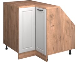 Vicco Rion Kast voor schuine wand Hoekkast – 75.6 x 81.6 cm met 1 deur, kastromp 60 cm diepte Wit Landhuis
