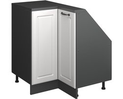 Vicco Rion Kast voor schuine wand Hoekkast – 75.6 x 81.6 cm met 1 deur Landhuis wit/antraciet