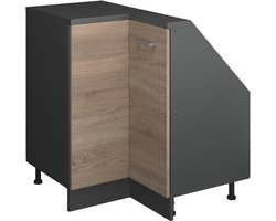 Vicco Rion Kast voor schuine wand Hoekkast – 75.6 x 81.6 cm met 1 deur Sonoma/antraciet