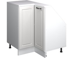 Vicco Rion Kast voor schuine wand Hoekkast – 75.6 x 81.6 cm met 1 deur Wit landhuis/wit