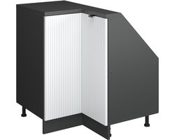 Vicco Rion Kast voor schuine wand Hoekkast – 75.6 x 81.6 cm met 1 deur Witte golf