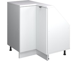 Vicco Rion Kast voor schuine wand Hoekkast – 75.6 x 81.6 cm met 1 deur Witte golf