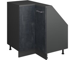 Vicco Rion Kast voor schuine wand Hoekkast – 75.6 x 81.6 cm met 1 deur Zwart beton/antraciet