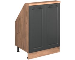 Vicco Rion Kast voor schuine wand – met 2 deuren Antraciet Landhuis/Goud Kraft Eik