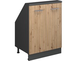 Vicco Rion Kast voor schuine wand – met 2 deuren Artisanaal eiken/antraciet