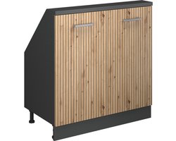 Vicco Rion Kast voor schuine wand – met 2 deuren Artisanaal eiken/antraciet