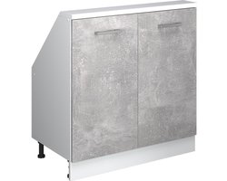 Vicco Rion Kast voor schuine wand – met 2 deuren Beton/Wit
