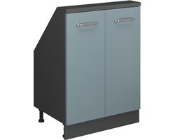 Vicco Rion Kast voor schuine wand – met 2 deuren Blauw-grijs/antraciet