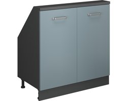 Vicco Rion Kast voor schuine wand – met 2 deuren Blauw-grijs/antraciet