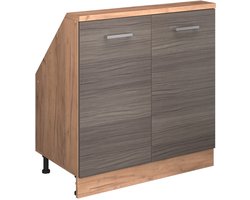 Vicco Rion Kast voor schuine wand – met 2 deuren Edel grijs/gouden eik