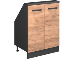 Vicco Rion Kast voor schuine wand – met 2 deuren Eik goud/antraciet