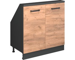 Vicco Rion Kast voor schuine wand – met 2 deuren Eik goud/antraciet