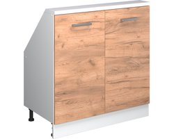 Vicco Rion Kast voor schuine wand – met 2 deuren Eik goud/wit