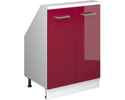 Vicco Rion Kast voor schuine wand – met 2 deuren Rode hoogglans