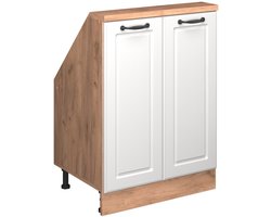 Vicco Rion Kast voor schuine wand – met 2 deuren Wit landhuis/gouden eik