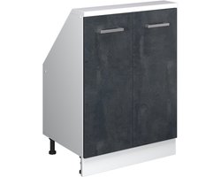 Vicco Rion Kast voor schuine wand – met 2 deuren Zwart beton/wit