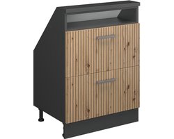 Vicco Rion Kast voor schuine wand – met 2 laden Artisanaal eiken/antraciet