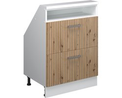 Vicco Rion Kast voor schuine wand – met 2 laden Artisanaal eiken/wit