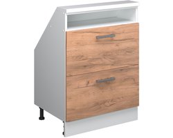 Vicco Rion Kast voor schuine wand – met 2 laden Eik goud/wit