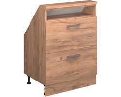 Vicco Rion Kast voor schuine wand – met 2 laden Krachtige eik goud