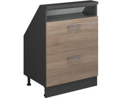 Vicco Rion Kast voor schuine wand – met 2 laden Sonoma/antraciet