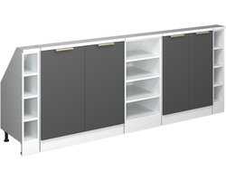 Vicco Rion Kastenset voor schuine wand – 210 cm Set van 5 Antraciet-goud